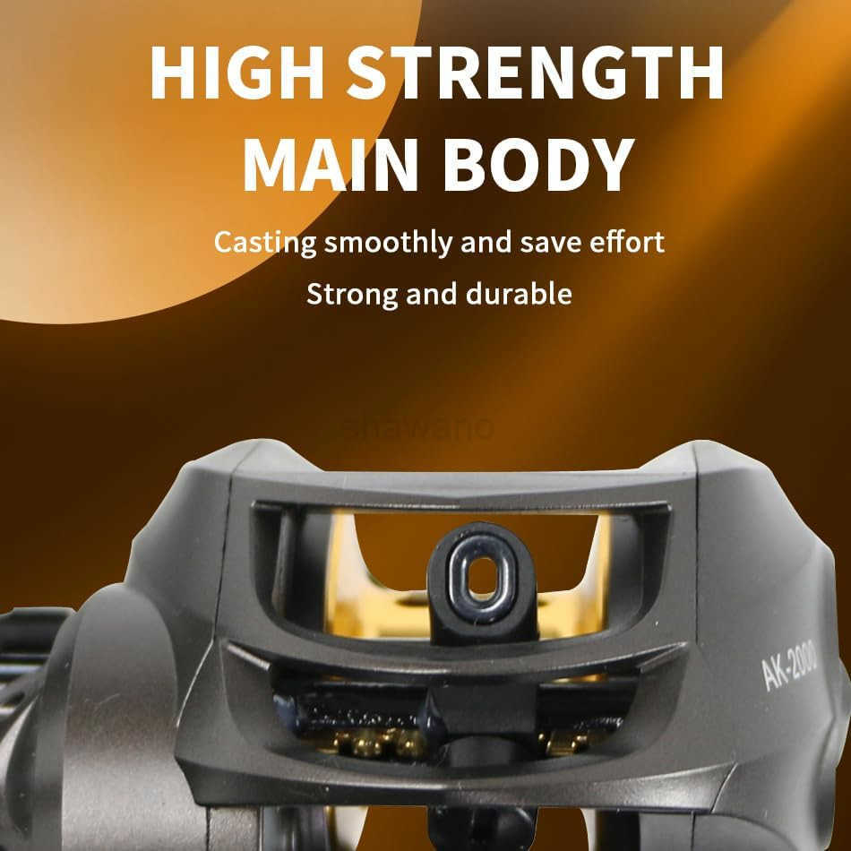 Baitcasting Fishing Reel Lightweight Aluminum Spool Fishing Reel 176Lbs Drag Magnetic Braking System 721 HighSpeed Gear Ratio Saltwater Freshwat W2509