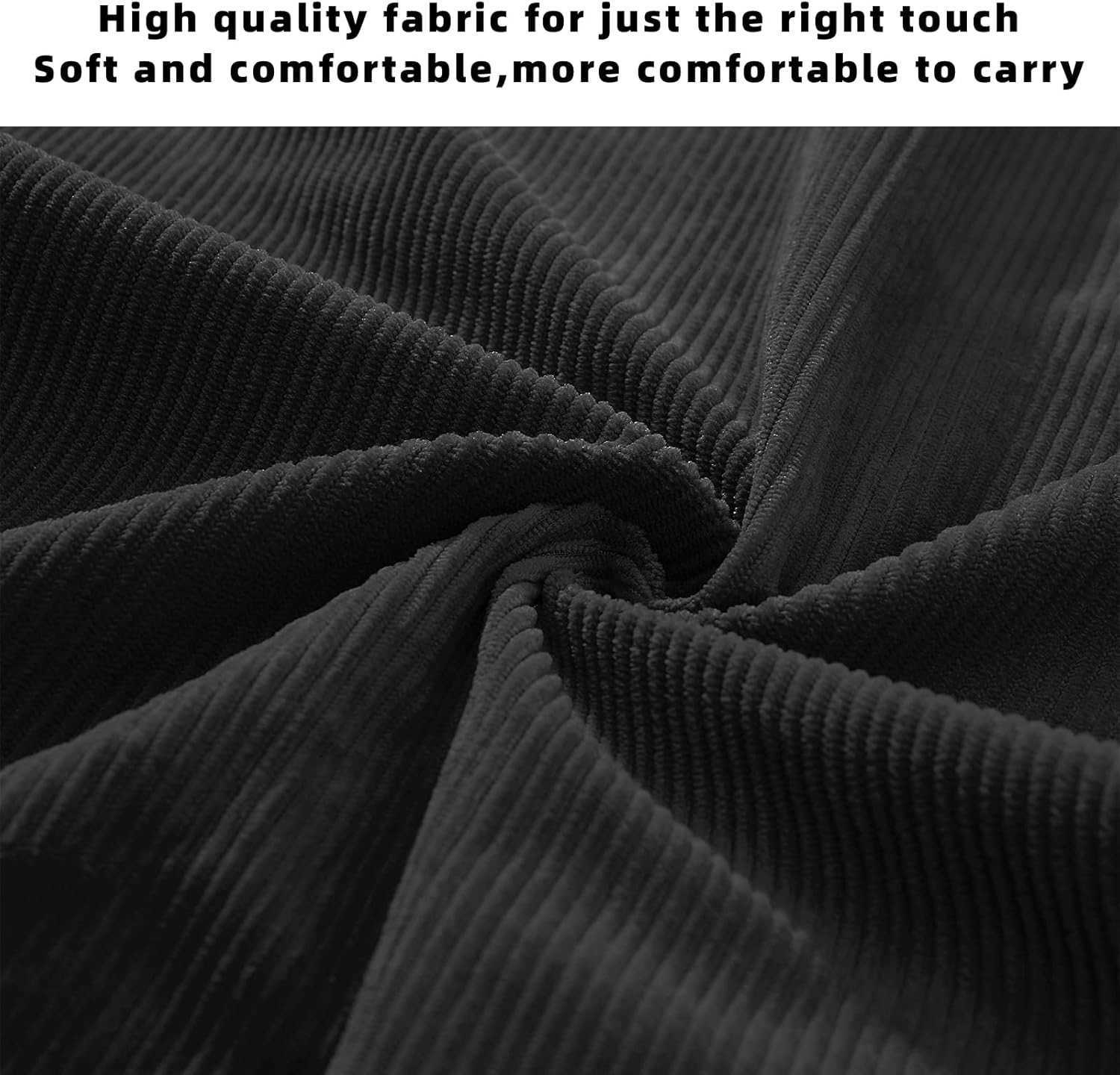 Women Corduroy Tote Bag Zipper Casual Totes Handbag Big Capacity Shoulder Bag with PocketsW250904