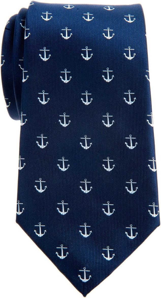 Classic Anchor Pattern Woven Microfiber 315 Mens TieW250904