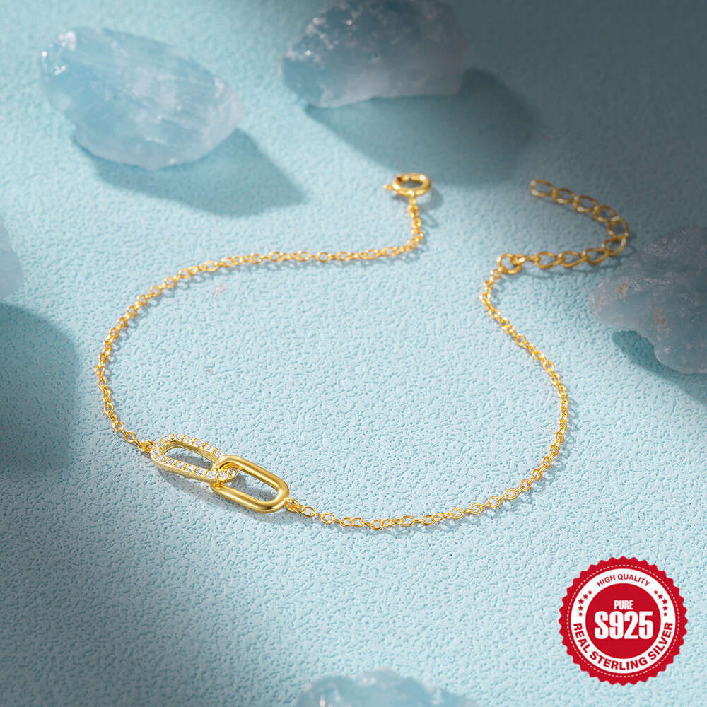 Fashion Simple Bestselling S Pure Sier Cross Double Clasp Zircon Inlaid Daily Wear Women's Bracelet