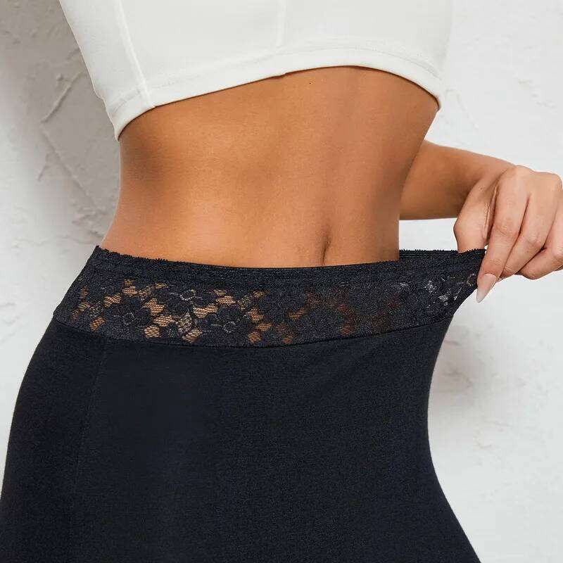 WPNAKS Women Half Slips Underskirt Casual Short Mini With Floral Lace Waistband Inner Lining For Skirt