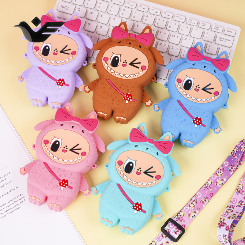 Feiyan Free Shipping New Designer Bag Luxury Shopping Bag New Labubu Silicone Coin Purse In Stock Children's Cartoon Fashion Coin Purse Student C