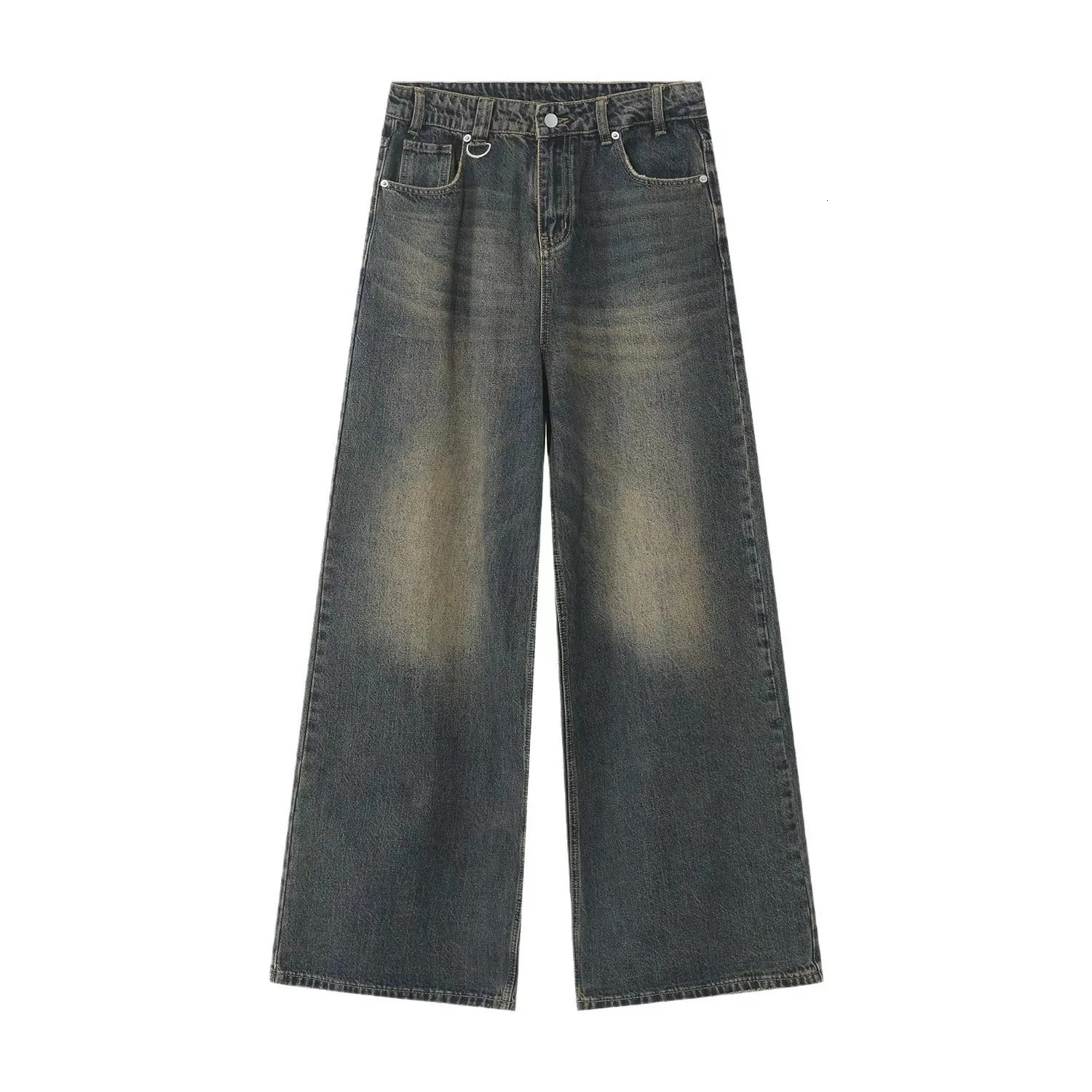 Baggy jeans men Mopping pants jeans Mens Denim Pant Nostalgic Washed Male Jeans Straight Casual Menwear Loose Wide Leg Trousers 250903 - view 6