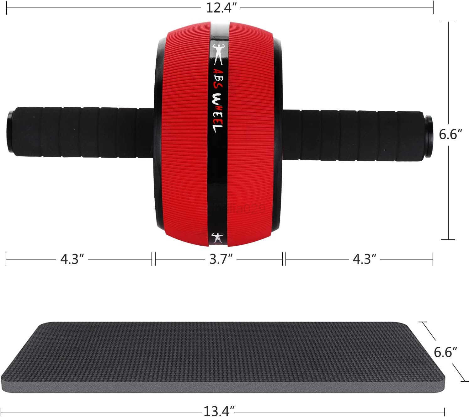 Ab Roller Wheel Abs Workout Equipment for Abdominal Core Strength Training Exercise Wheels for Home Gym Fitness Wider Ab Machine with Knee Pad Accesso