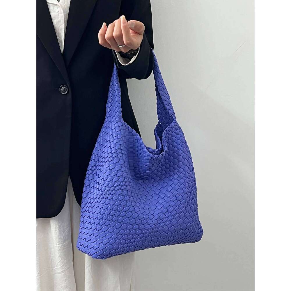 Shoulder Woven Bag For Women Europe And The United States Popular PU Leather Soft Fabric Women Underarm Bag
