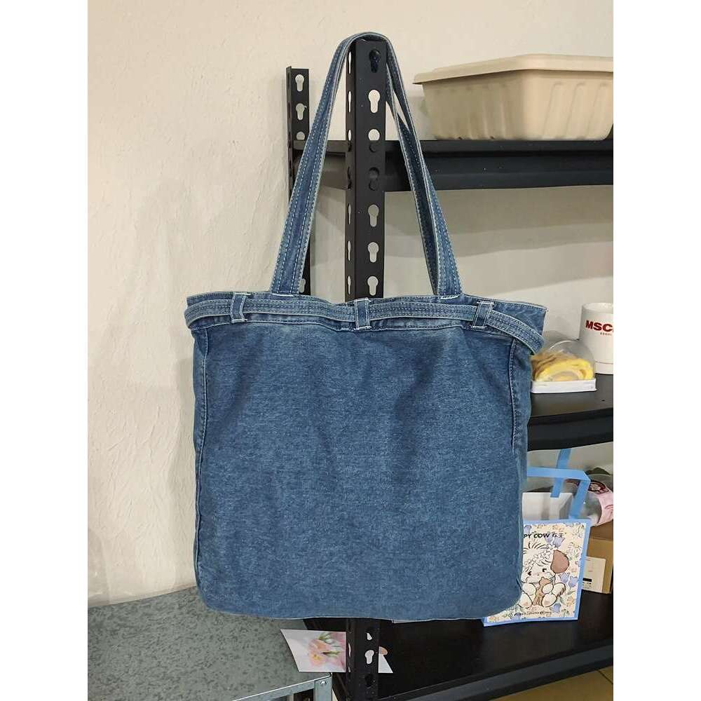 Denim Canvas Large Capacity Tote 2025 New Fashion Shoulder Crossbody Women's Commuter Bag