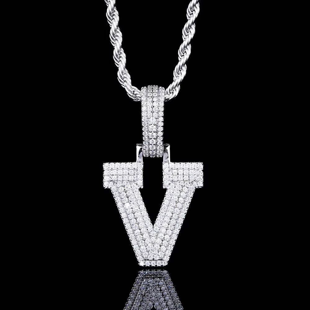 Pass Diamond Tester Wholesale VVS Moissanite Letter Pendant for Men Women Hip Hop Jewelry Charms Pendant for Gift Party