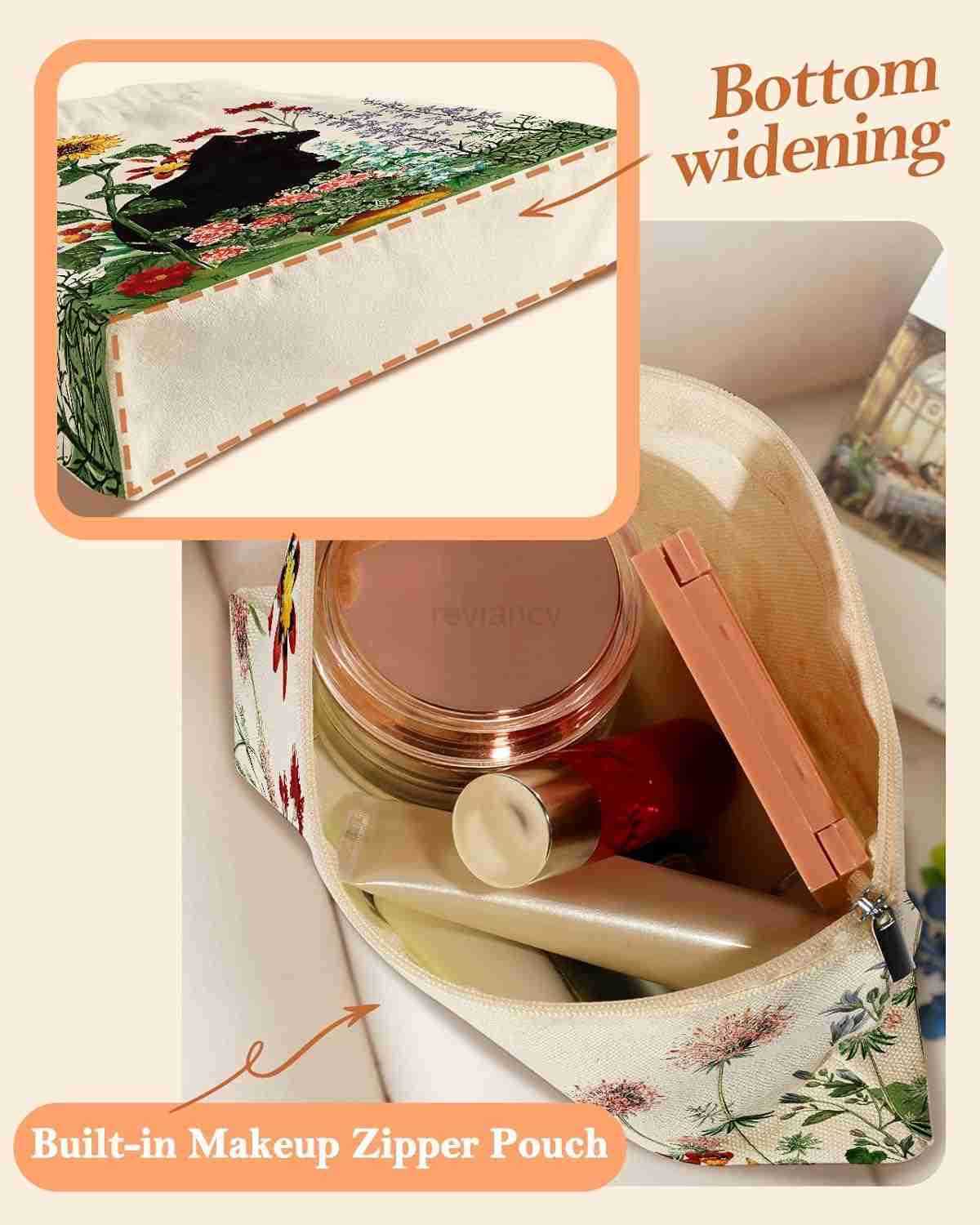 2 Pack Canvas Tote Bag with Makeup Zipper Pouch for Women Bag for Shopping Gym Travel VacationW250904