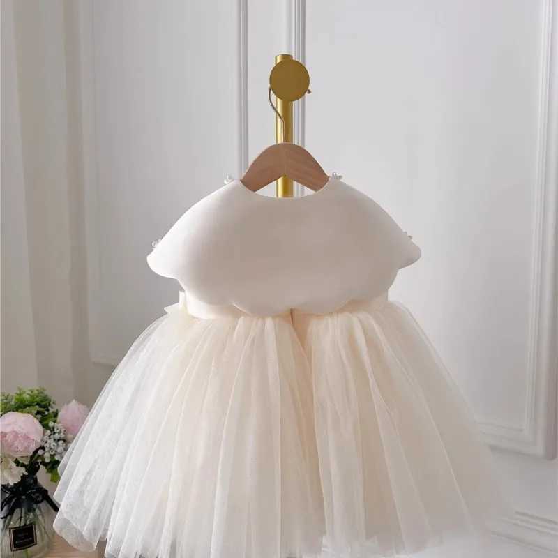 Baby Girl Princess Bow Silk Tutu Dress Sleeveless Infant Toddler Child Elegant Solid Vestido Birthday Party Baby Clothes 1-5Y Z250904