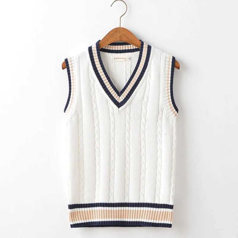 New Mens Fashion Winter Thick VNeck Sleeveless Vest Sleeveless Sweater Cotton School Uniform Cotton Loose Knitting Vest SweaterXJ250904