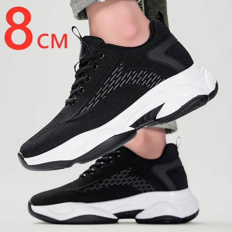 Summer Lift Sneakers Men Elevator Height Increasing for Man Insoles 8CM Hidden Heels Sports Inner Heightening Shoes ddmysaturn