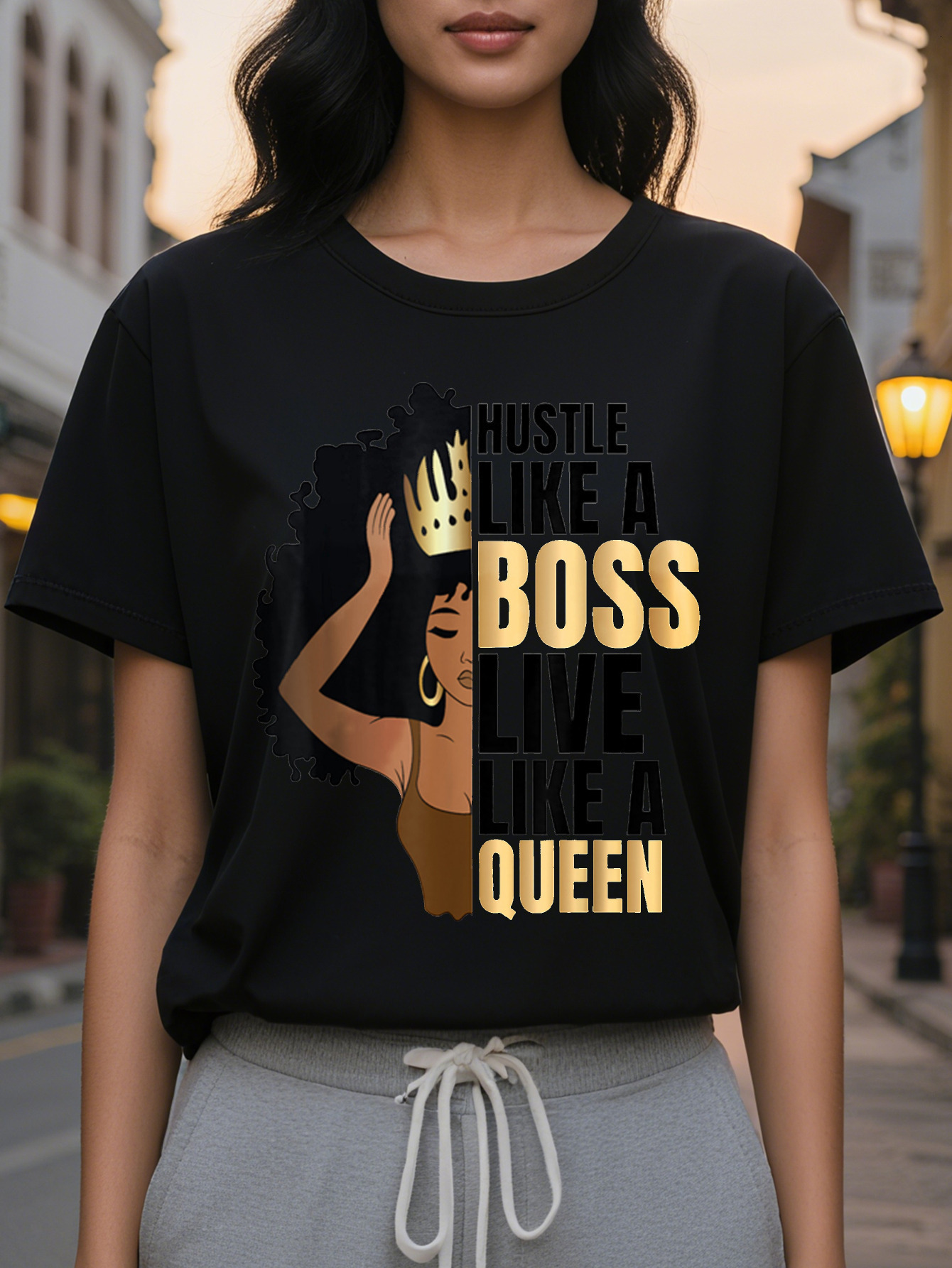 Vibrant Figure Letter Print Crew Neck T-Shirt Soft Breathable Short Sleeve Tee Spring Summer Women's Casual