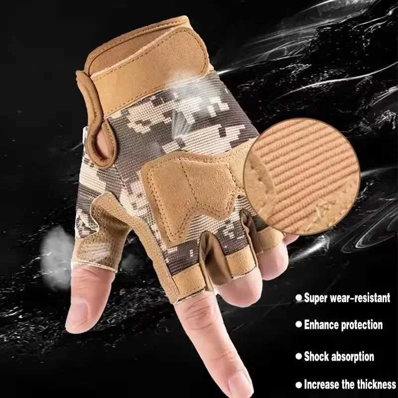 Unisex Half Finger Cycling Training Gloves NonSlip WearResistant Tactical Fitn Sports Outdoor Gloves for Men And WomenXJ250904