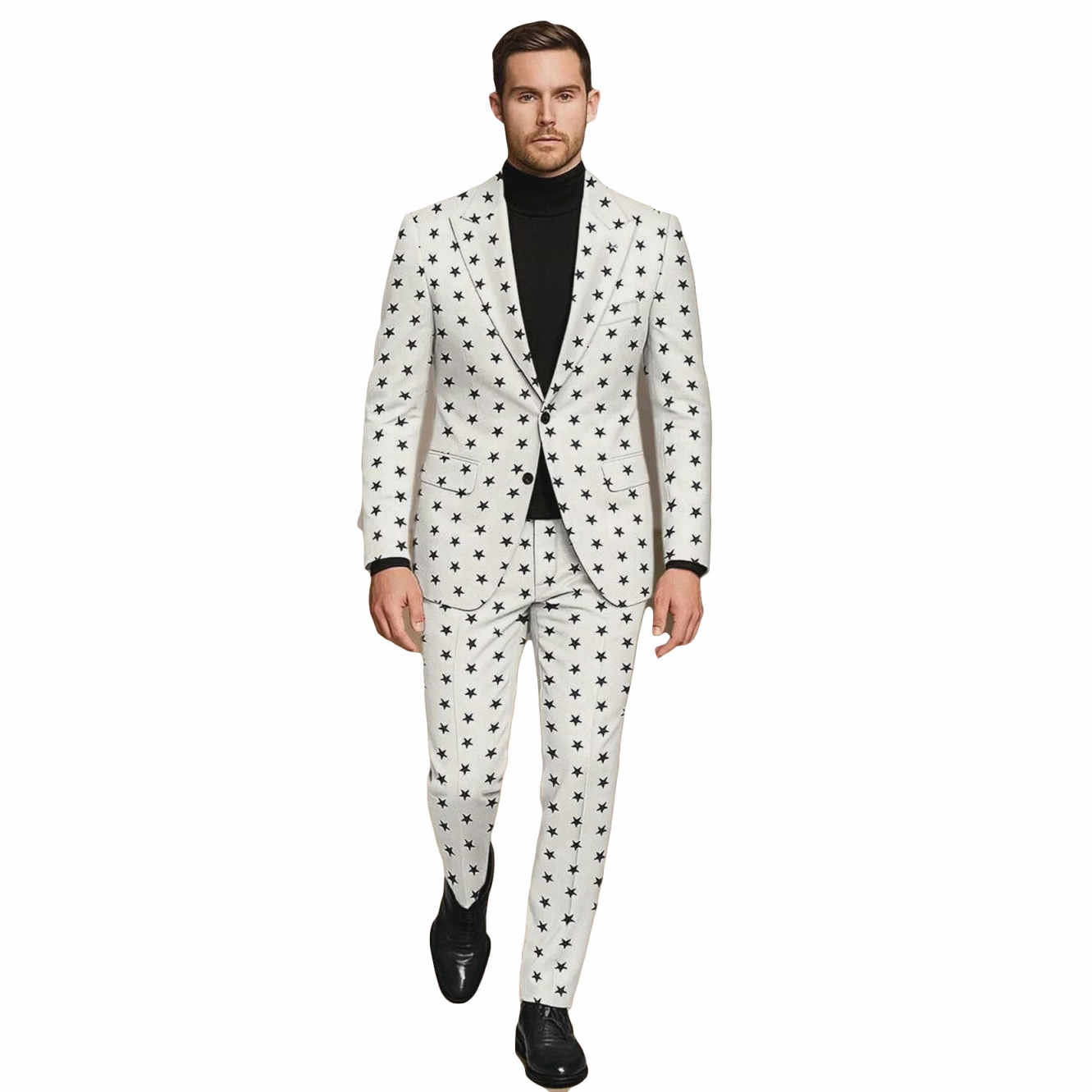 Fashion Men's Suits 2 Piece Jacket Pants Slim Fit Single Breasted Peaked Lapel Male Special Occasion Ball Party Customized