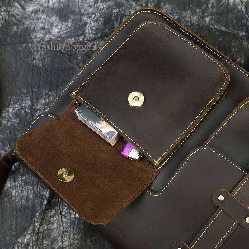 Crazy Horse Men Crossbody A4 Big Capacity Casual Genuine Cow Leather Shoulder Messenger Male Business Work Bag