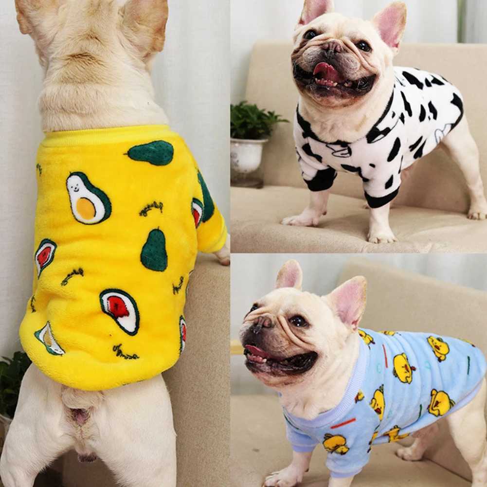 216kg French Bulldog Clothes Pajamas Warm Fleece Winter Cat Coat Pet Clothes For Medium and Large Dogs W250904