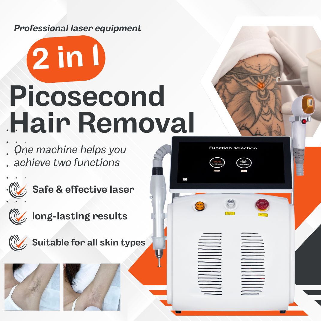 Professional Diode Laser Hair Removal System With Picosecond Laser For Tattoo Removal Pigment Reduction Skin Brightening
