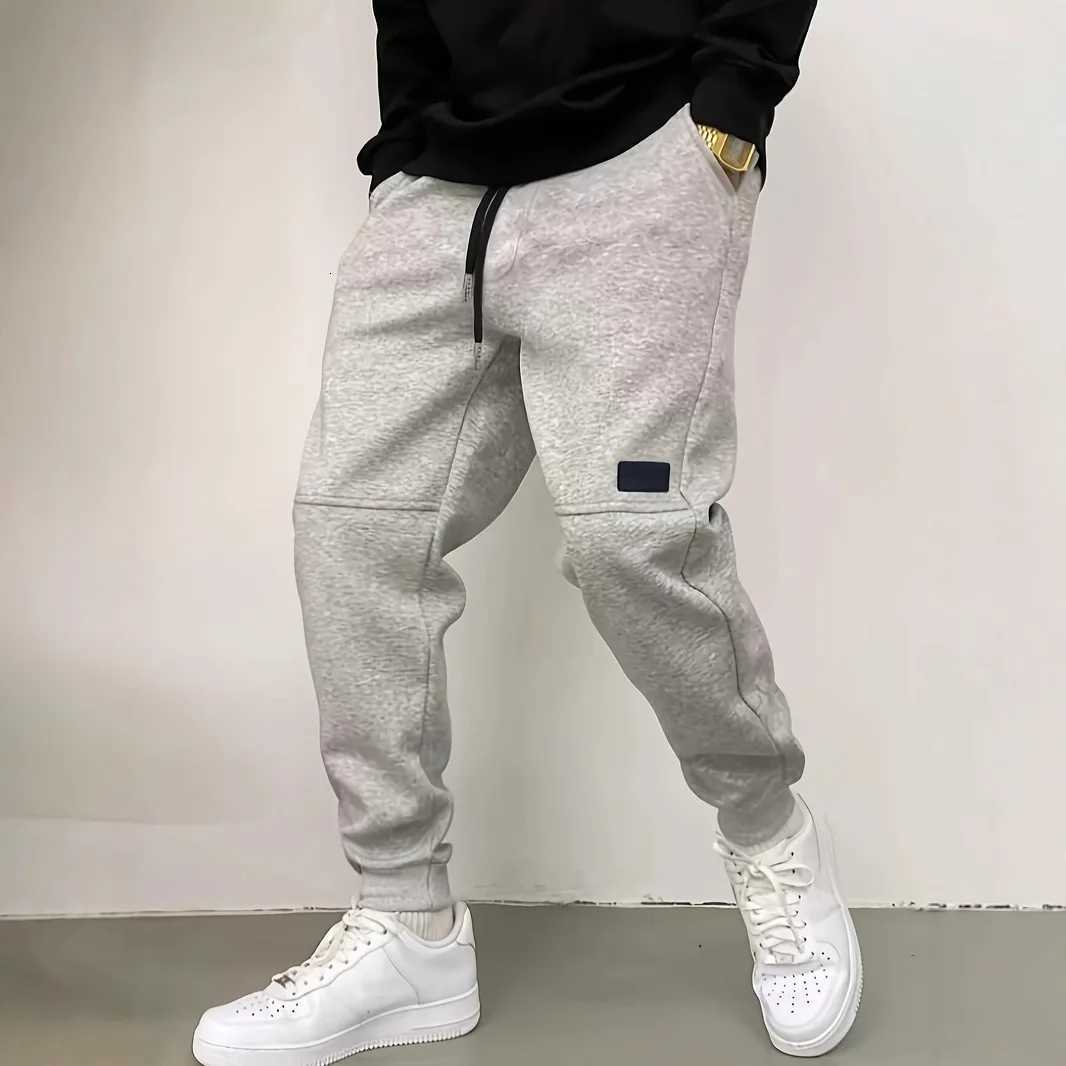 Mens New Solid Color Sweatpants High Street Retro Casual Drawstring Long PantsXJ250904