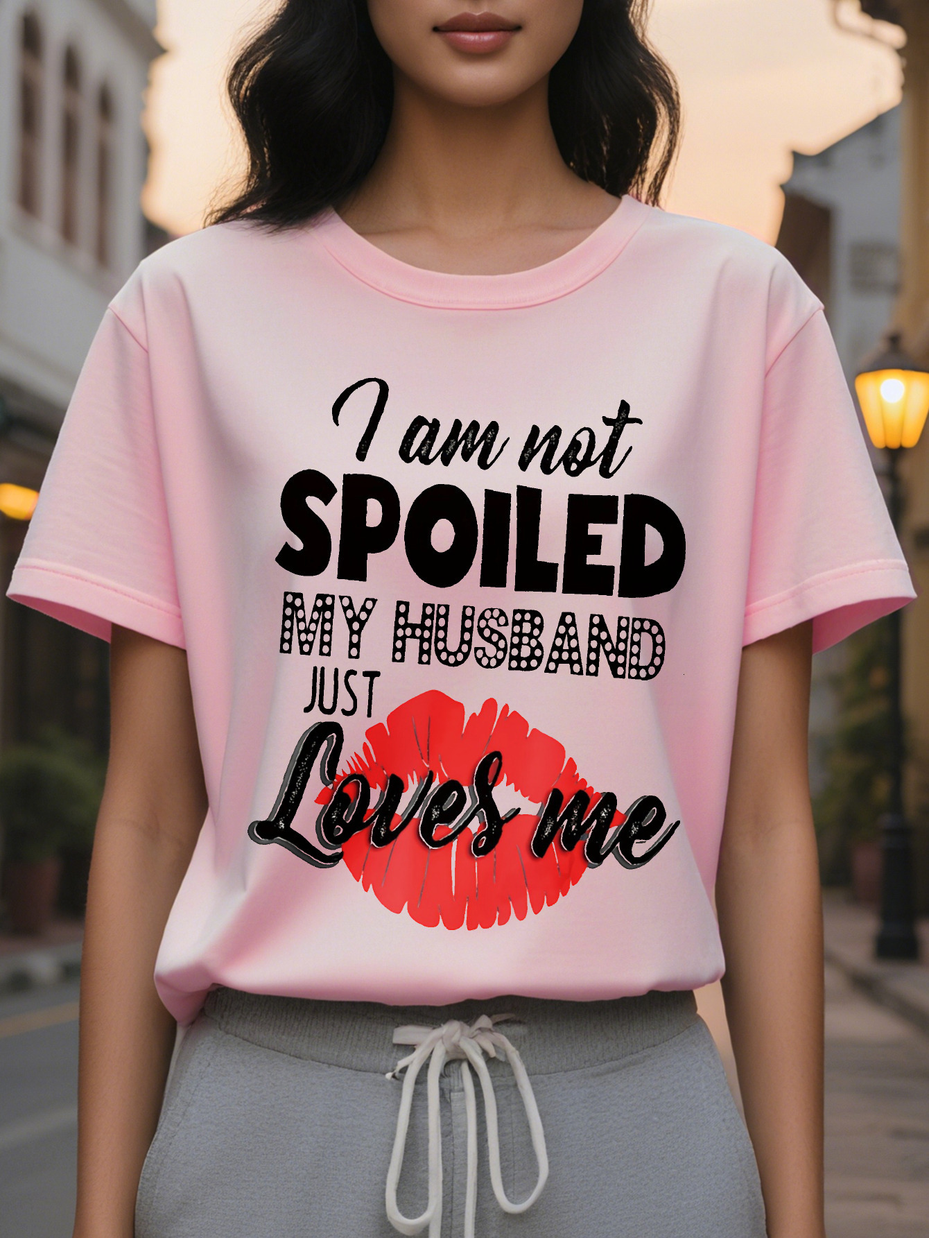 Large XL Vibrant Alphabets Crew Neck T-Shirt Soft Mid Elasticity Cotton Fabric Hand Washable Regular Length Casual Short Plus Size