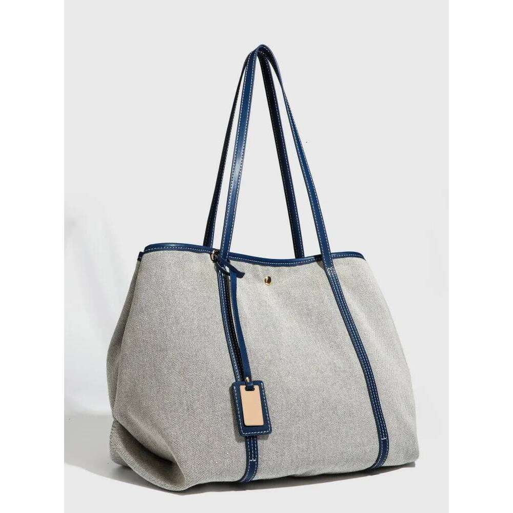 Canvas Leather Handbag Tote For Op And Commuting Women's Casual Single Oulder Bag Pure Color Trend