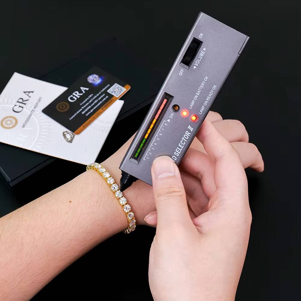 Diamond Tester Pass Golden D Color Moissanite Tennis Necklace Bracelet 6mm Tennis Chain 925 Sterling Silver Fine Link Bracelets