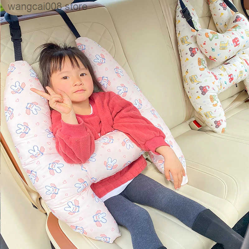 Prevent Leaning Head Back Seat Sleeping Comfort During Long Distance Travel Kids Car Neck Pillow with Seat Belt Safety Sleep Aid S250904
