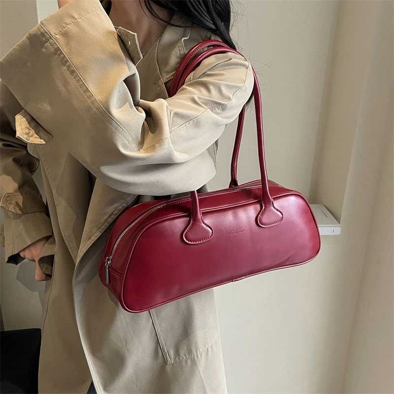High Quality Portable Quiet Womens Underarm Bag Simple Solid Color Designer Shoulder Bag Trend PU Leather Handbag Ladies Z250903