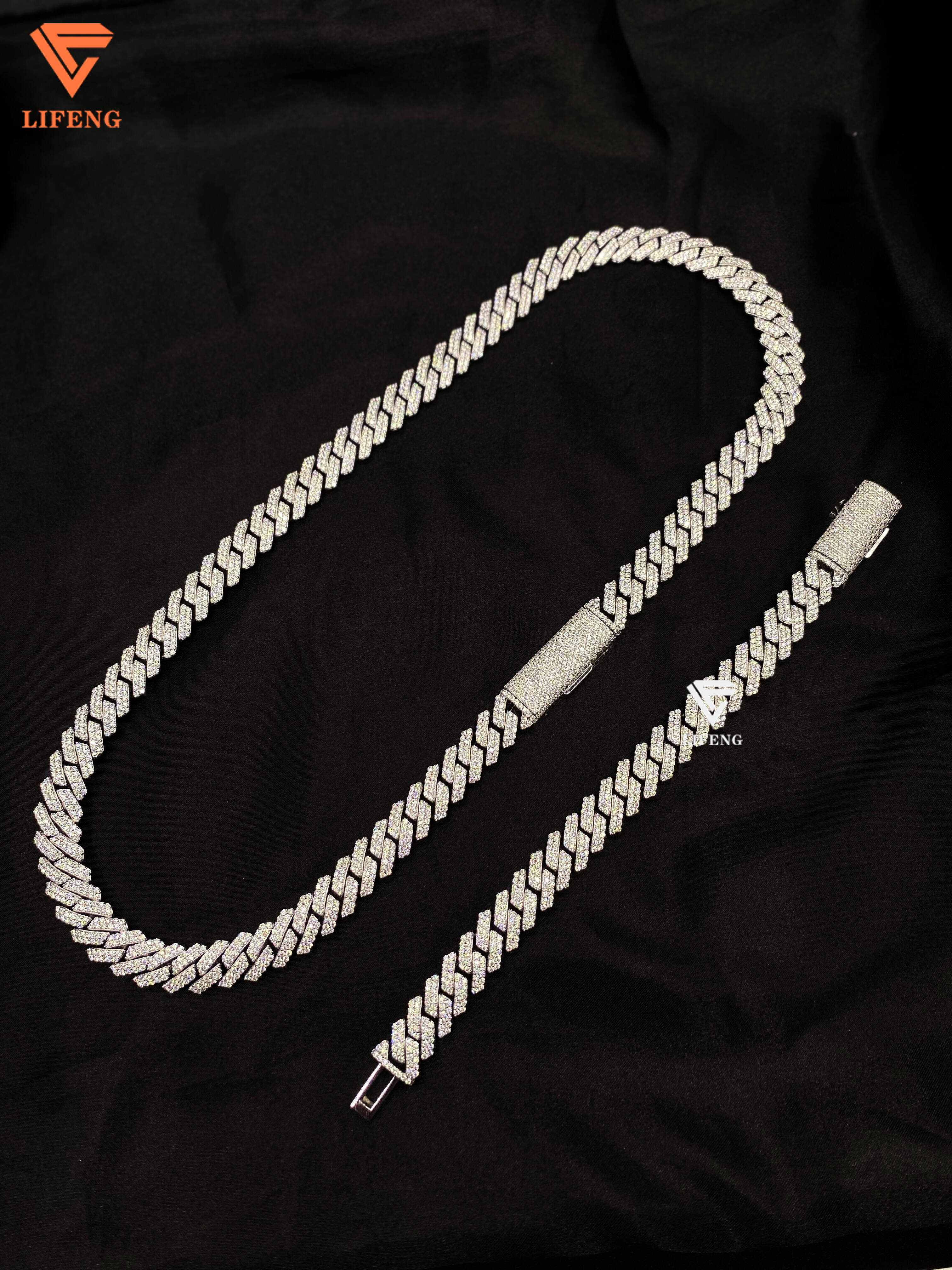 Custom 12mm20mm 925 Sterling Silver VVS Moissanite Diamond Heavy Iced Cuban Link Chain Necklace Tight Design for Men Hip Hop