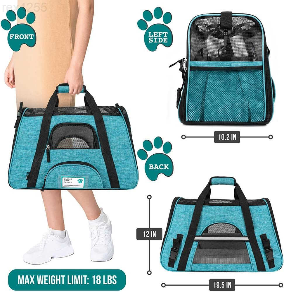 Approved Pet Carrier for Cat Soft Sided Dog Carrier for Small Dog Cat Travel Supply Accessories Indoor Cat Ventilated Pet Carrying Bag Medium Large Ki
