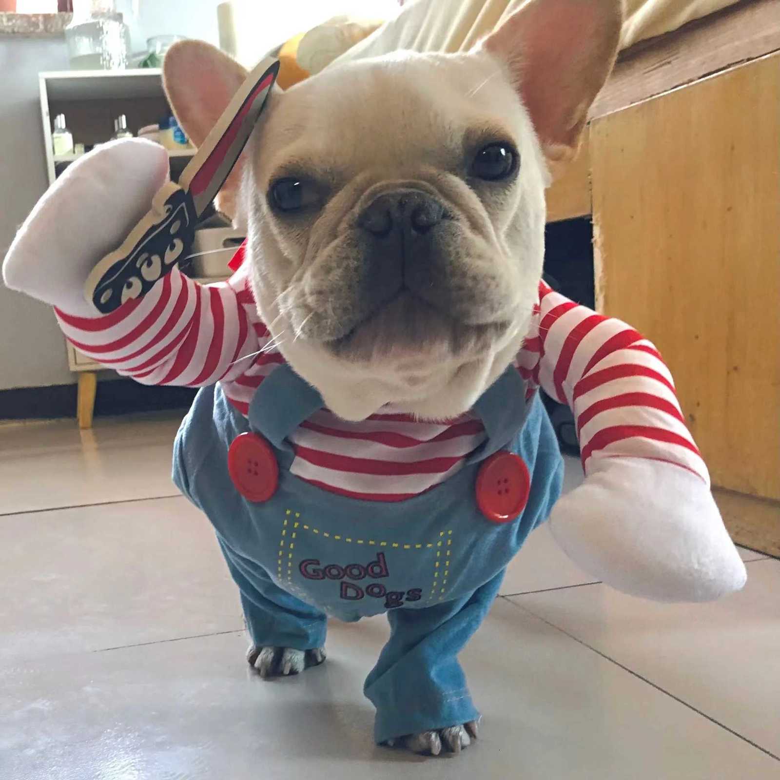 Halloween Funny Dog Clothes for Small Medium Dogs Cats Party Dressed Up Cosplay Costumes Bulldog French Chihuahua Pet Outfits W250904