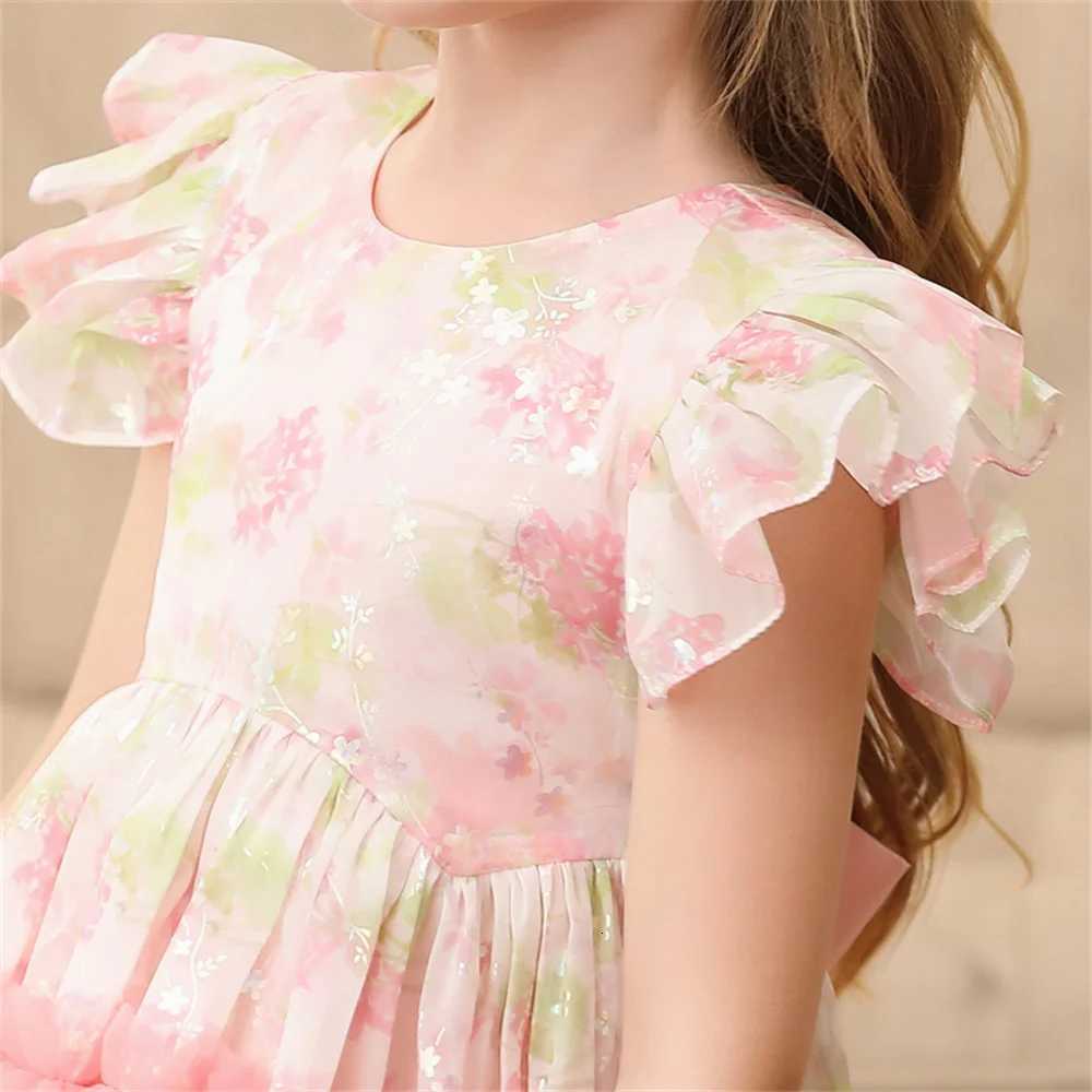 Baby Girl Sleeveless Thin Pink Princess Dresses Kids Girl Flower Casual Dress Mesh Birthday Ceremony Ball Gown Z250904