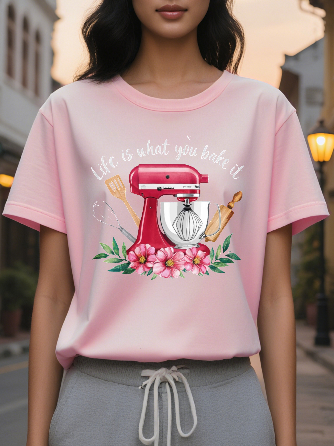 100% Linen Cotton Short Sleeve T-Shirt Round Neck Casual Top Suitable for Summer and Spring Ladies Clothing