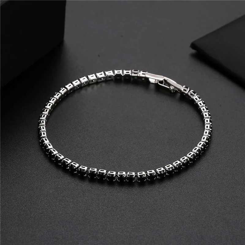 Hip Hop Bling d Out Cubic Zirconia Bracelet Tennis Chain Bracelets Women Men CZ Link Chain BFF Jewelry White Black PulserasXJ250904