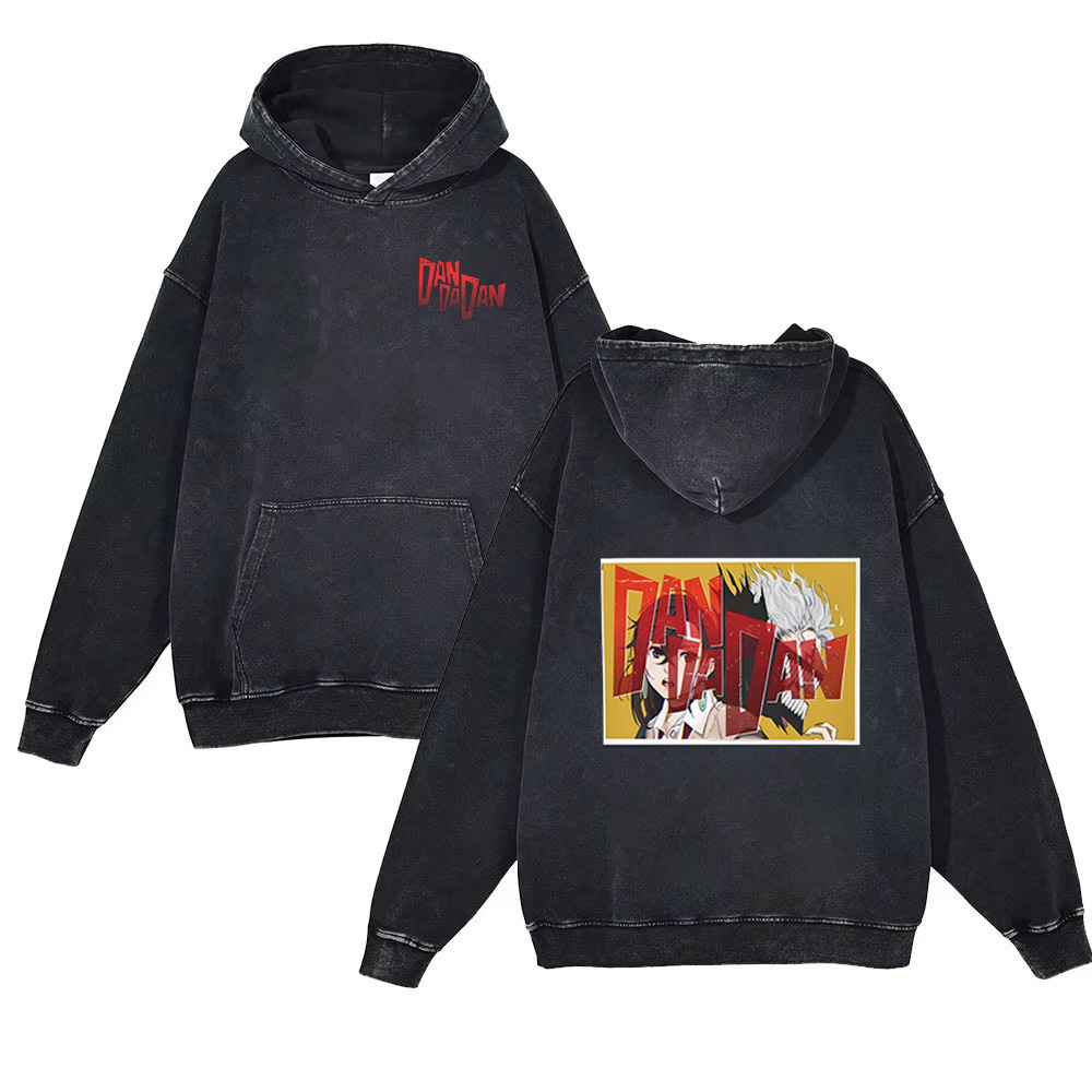 New Dandadan Anime Merchandise Cartoon 440g Heavyweight Pre-Washed Hoodie for Men and Women - VT2638