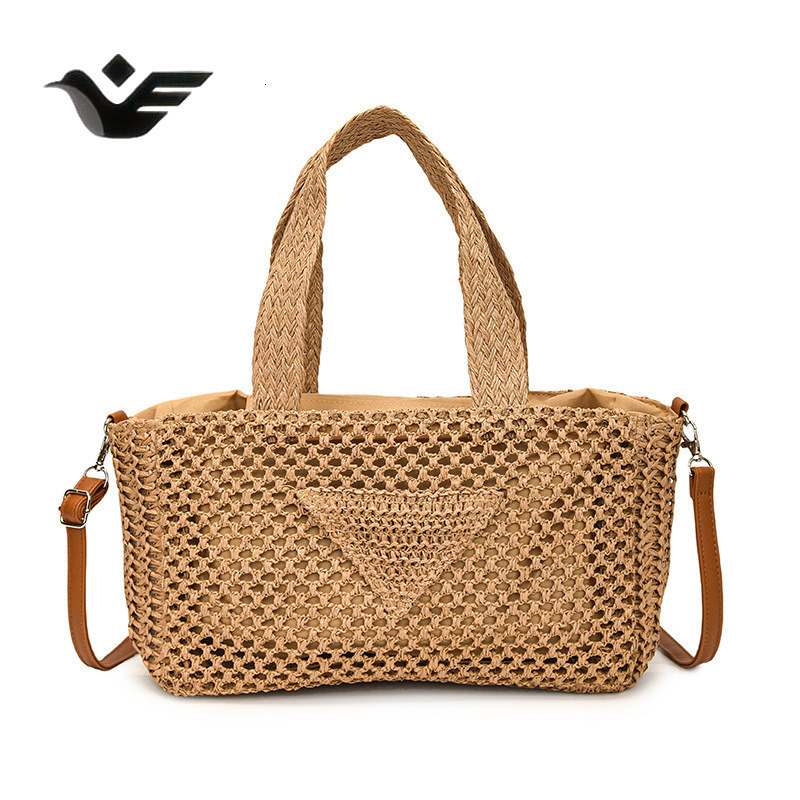 Feiyan Free Shipping New Designer Bag Luxury Shopping Bag Beach Vacation Bag Large Capacity Handheld Straw Bag Casual Simple Hollow Shoulder Bag Versa