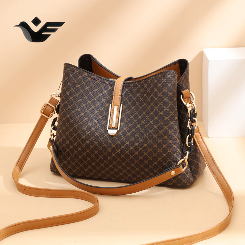 Feiyan Free Shipping New Designer Bag Luxury Shopping Bag Retro Pattern Women's Single Shoulder Handbag Fashionable Large Capacity Bucket Bag