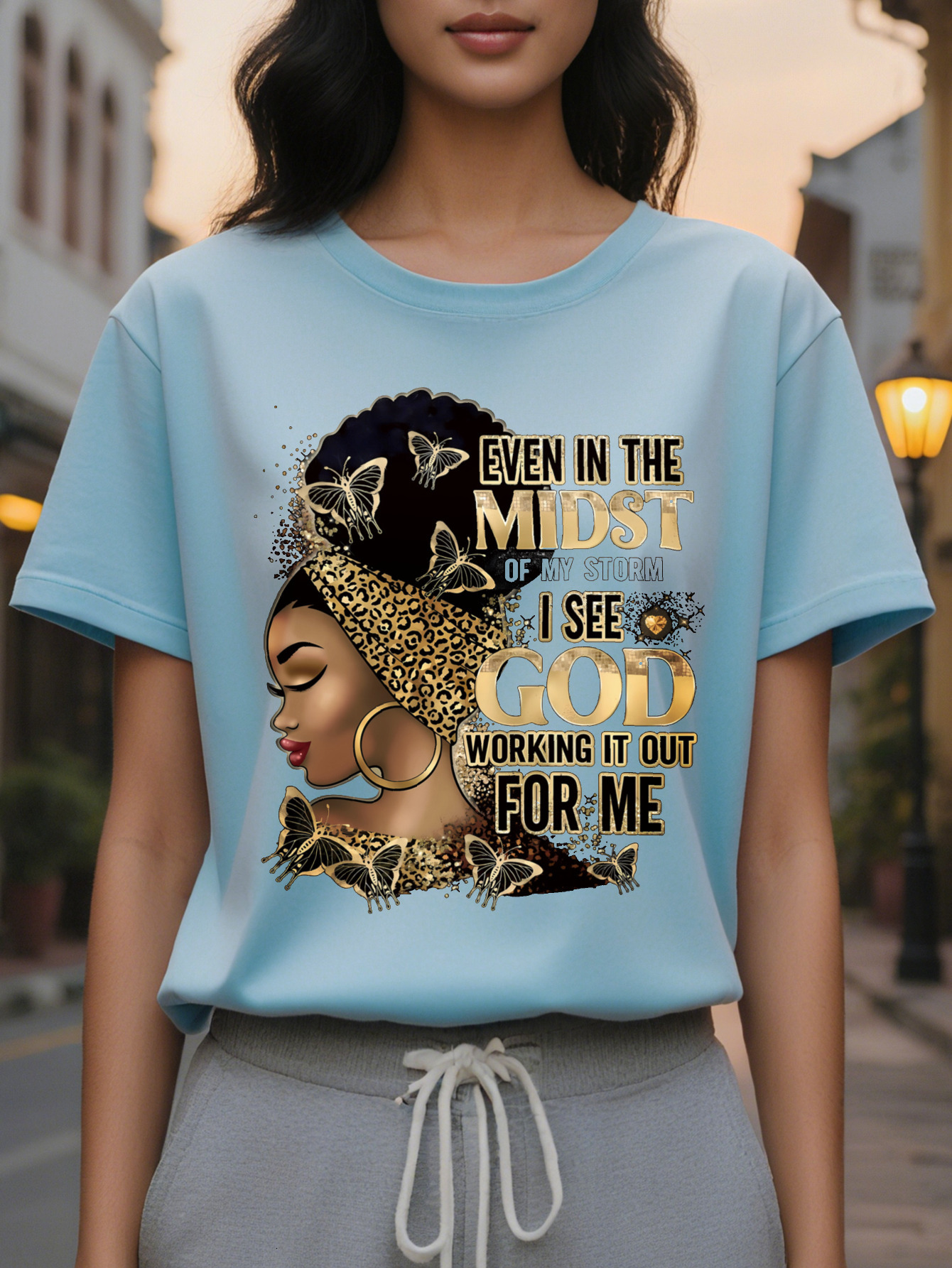 Large XL For Spring Summer Women's Cartoon Portrait Letter Print Casual Short Sleeve Top T-Shirt Plus Size