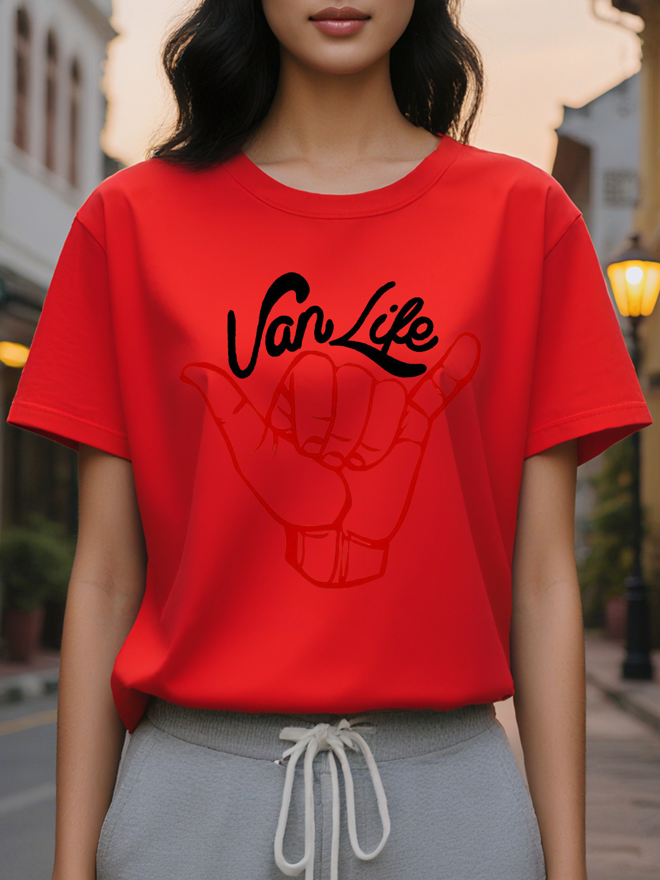 360 LIFE Women s Printed Short Sleeve T Shirt Loose Round Neck Casual Top for Spring Summer Outdoor Adventure with Gray