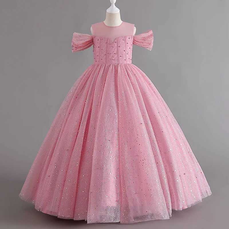 1308 Baby Dresses For Eid 2023 Girls Sleeveless Mesh Puffy Princess Length Rainbow Skirt Dinner Piano Performance Z250904