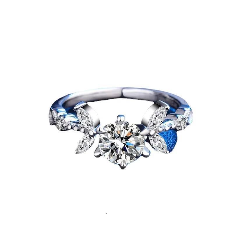 Fashion Ladies Jewelry for Women Moissanite Wedding Engagement Diamond Silver Wholesale Ring