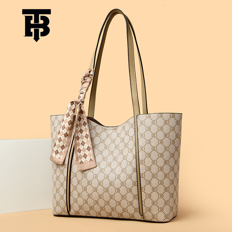 TB BHULAMTE Presbyopia Scarf Print Single Shoulder Designer S Bag Bag 2025 New Large Capacity Women's Tote Bag High-end Versatile Handbag