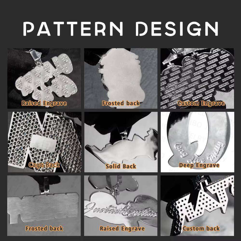 Hip-Hop Accessories Iced Out Letter Cuban Chain Sier Silicon Stone Initial Pendant Necklace