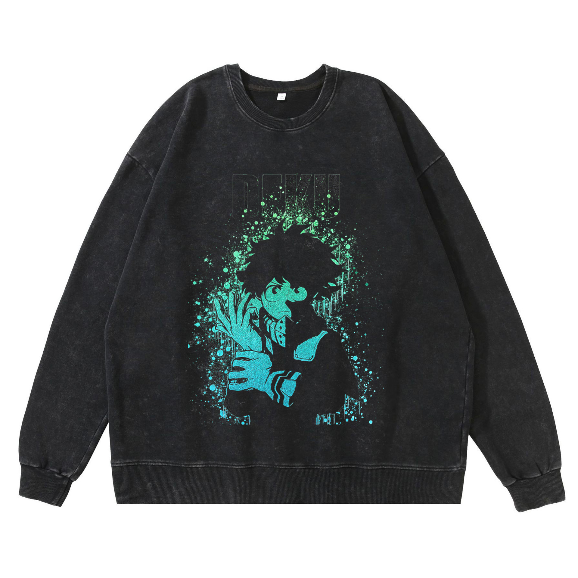 New Washed Vintage Dark Hero Academy Cartoon Anime Print Street Retro Hoodie Streetwear Hoodie - TT8097