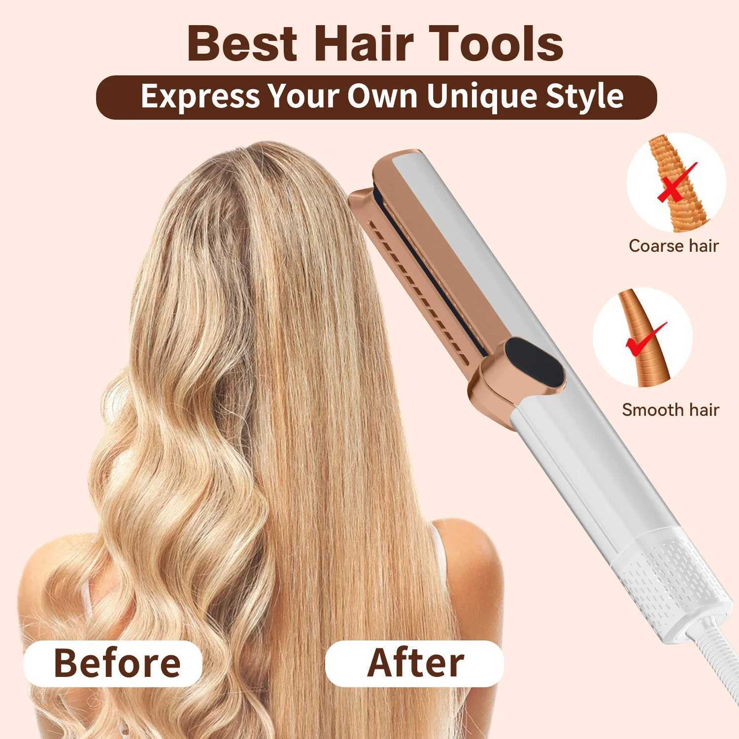2in1 Hair Straightener and Dryer HeatUp Flat Iron Straightener Dry and Wet Dualpurpose Negative Ion Straight Air Flow BlowerW250904