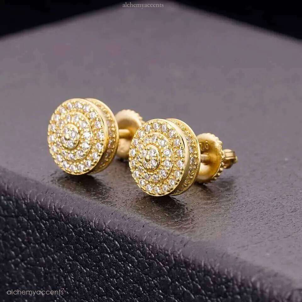 2025 Designer Top Men's 10k Plated Sier Pin VVS Moissanite Real Gold Earrings Jewelry Fashion Gifts