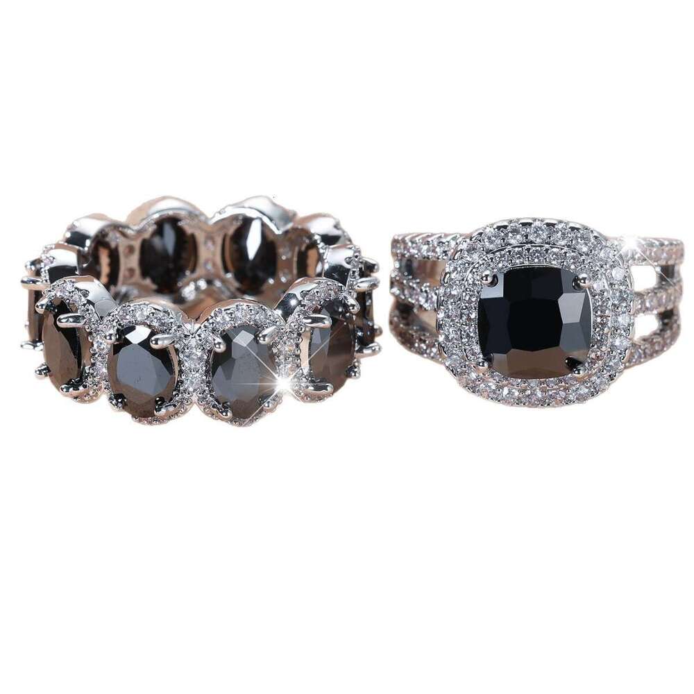 Diamond Ring Egg-shaped Circle Micro-inlaid White Super Sparkling Zircon Set Elegant Luxurious Full Diamond Ring