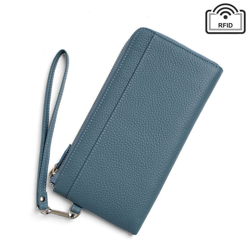 New Zipper Long Korean and Japanese Fashion Multi-Card Slot Large Capacity Top Layer Cowhide Women's Wallet designer wallet B5