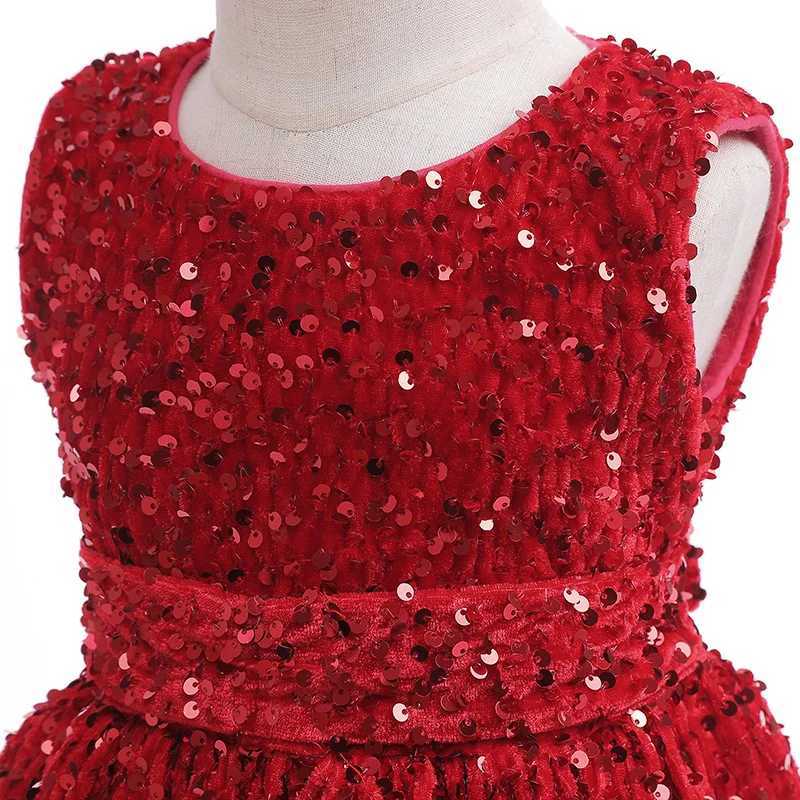 Luxury Dresses For Children Christmas Dress Sparkling Sequin Sleeveless Dress For Toddler Girls Formal Prom Party Pageant Gown Z250904