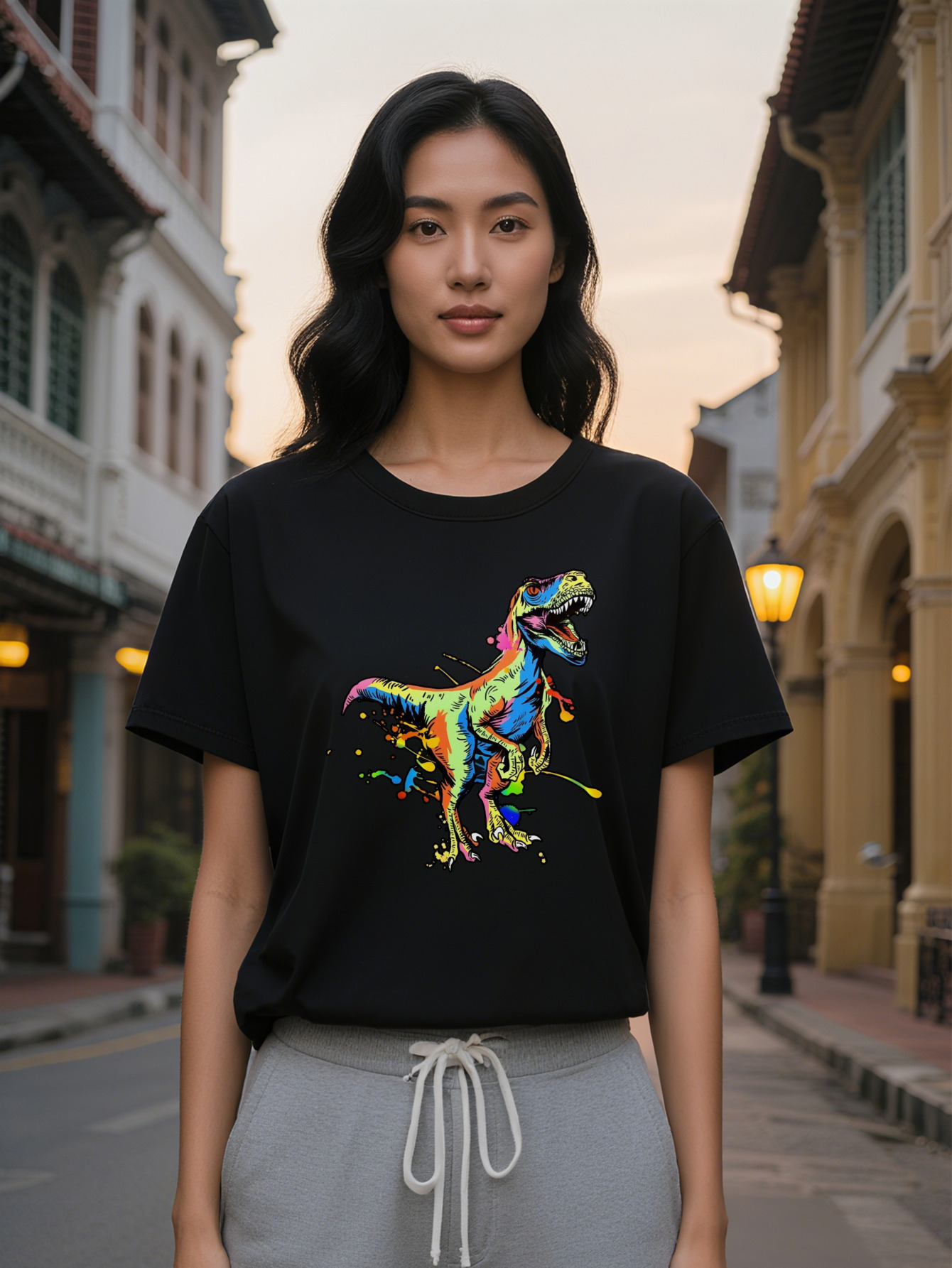 Large XL Casual Round Neck T-Shirt Print Design Top A Gift For Lady Plus Size 4c5a7