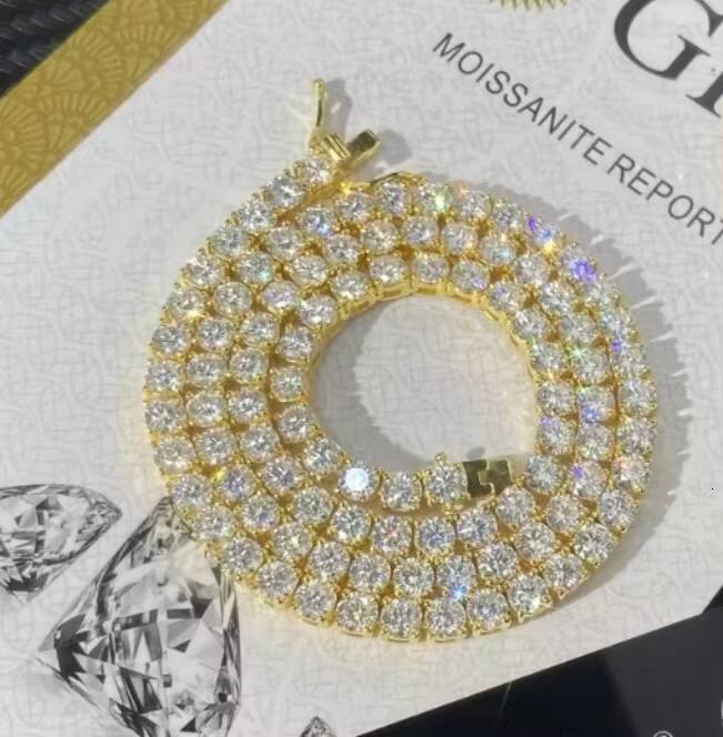 925 Sterling Silver Iced Out Tennis Chain Bracelet VVS Moissanite Diamond Hip Hop Jewelry for Men and Women
